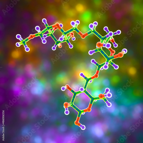 Pullulan molecule, 3D illustration photo