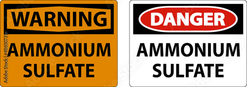 Danger Ammonium Sulfate Symbol Sign On White Background