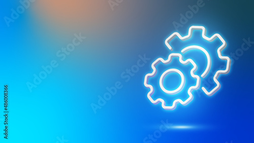 Creative icon mechanism. 3d gears on abstract backgrounds. Icon of mechanics on color background