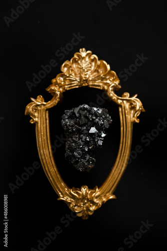 Raw crystal photography - luxury black gemstone