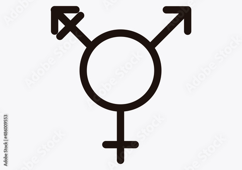 Icono negro de una persona transgénero.