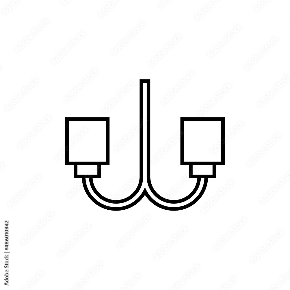 Chandelier line icon, vector outline logo isolated on white background Chandelier line icon, vector outline logo isolated on white background