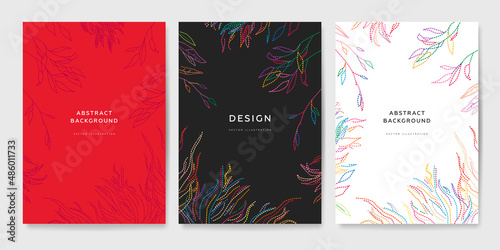 Abstract banners set for inspiration card, poster, cover, leaflet, print, mobile app. Colorful background with hand drawn floral elements. Vector illustration