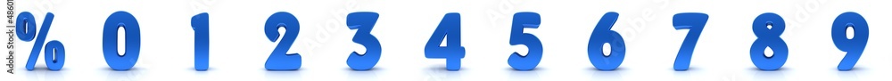 Percent sign blue 3d numbers 0 1 2 3 4 5 6 7 8 9 Percent sign blue 3d numbers 0 1 2 3 4 5 6 7 8 9