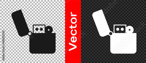 Black Lighter icon isolated on transparent background. Vector