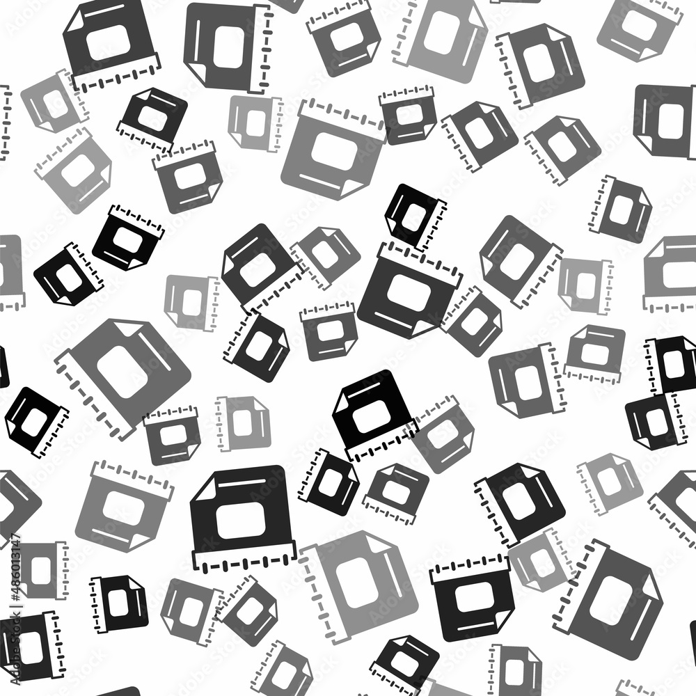 Black Calendar icon isolated seamless pattern on white background. Event reminder symbol. Vector Black Calendar icon isolated seamless pattern on white background. Event reminder symbol. Vector