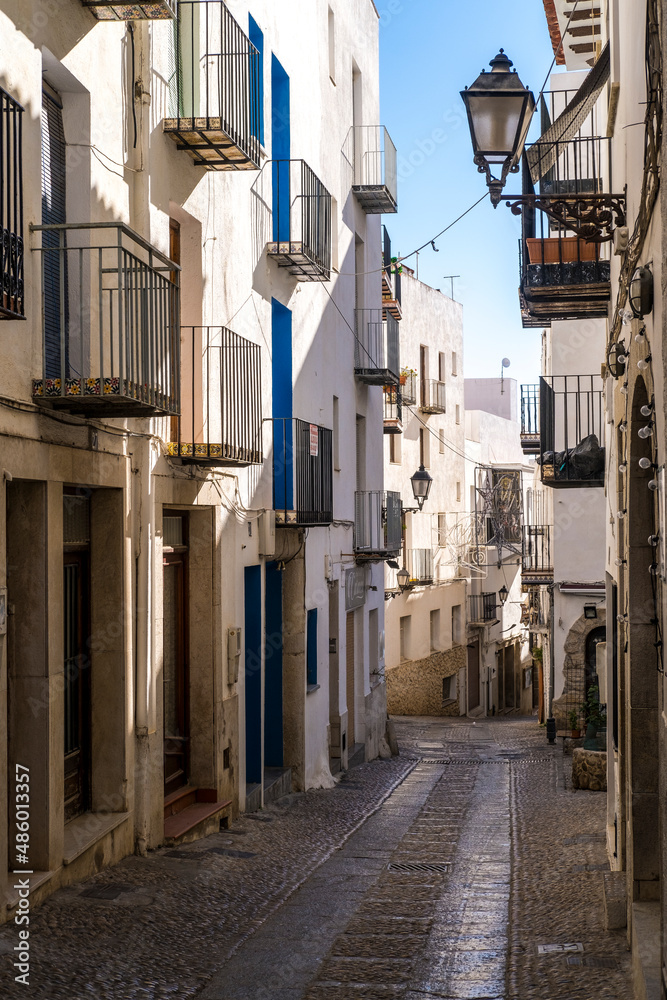 old town of Peñiscola, Castellón is a major tourist attraction on the Spanish Mediterranean coast.