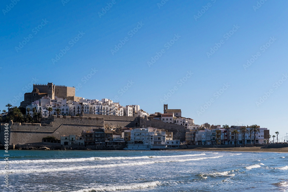 old town of Peñiscola, Castellón is a major tourist attraction on the Spanish Mediterranean coast.
