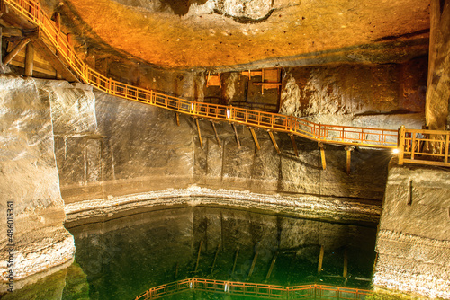 Underground staircase and salt lake photo