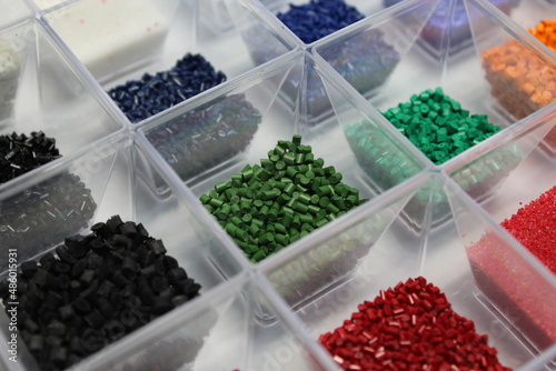 Plastic granules, pellets, colorful