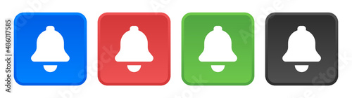 Notification bell button icon in graphic design. Alarm symbol for web.