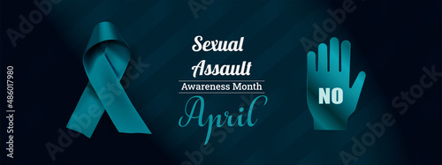 Sexual Assault Awareness Month-April concept with ribbon