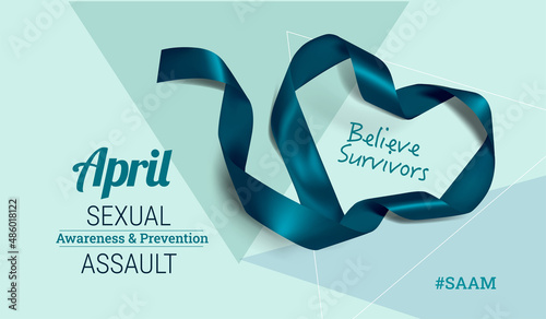 Sexual Assault Awareness Month-April concept with ribbon