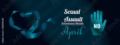 Sexual Assault Awareness Month-April concept with ribbon