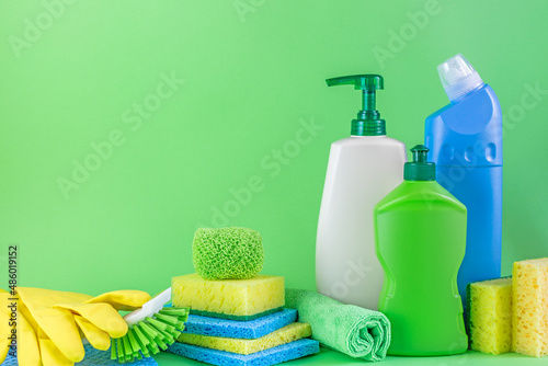Cleaning products. Cleanliness concept. Spring cleaning.
