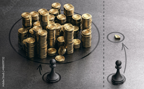 Income inequality. Economic gap between rich and poor.