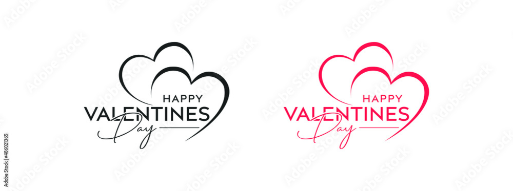 Abstract happy valentines day logo, happy valentines day , love vector logo design, pink color, red color, black color vector logo design, happy valentines day 