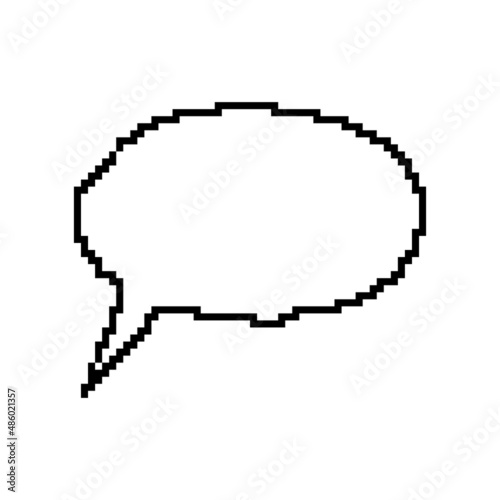 Cartoon speech bubble pixel art 8 bit chat icon 80s photo