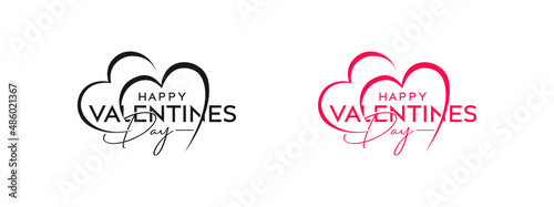 Abstract happy valentines day logo, happy valentines day, love vector logo design, pink color, red color, black color vector logo design, happy valentines day, valentines day vector logo design