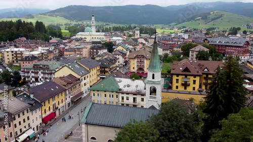 Aerial view of Asiago center - Vicenza, Veneto, Italy - Drone photo