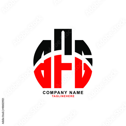 BFG letter design. BFG letter logo design with white background. BFG creative letter logo with two colors.
 photo