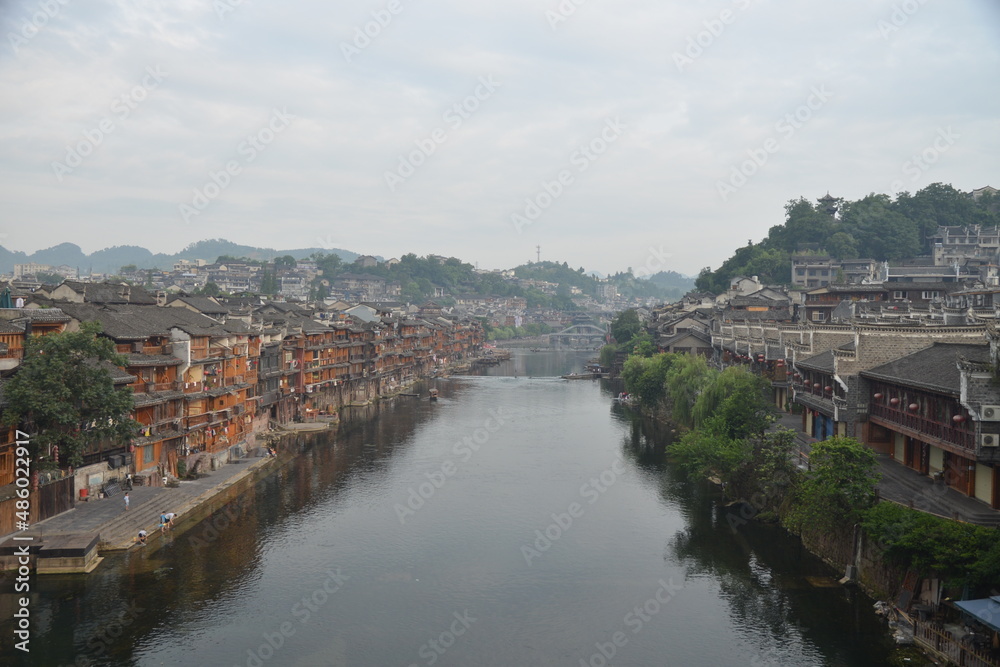 River scenery in Fenghuang ancient town, Hunan Province, China