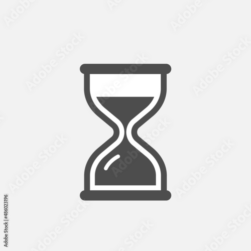 Hourglass or sandglass icon isolated flat design vector illustration.