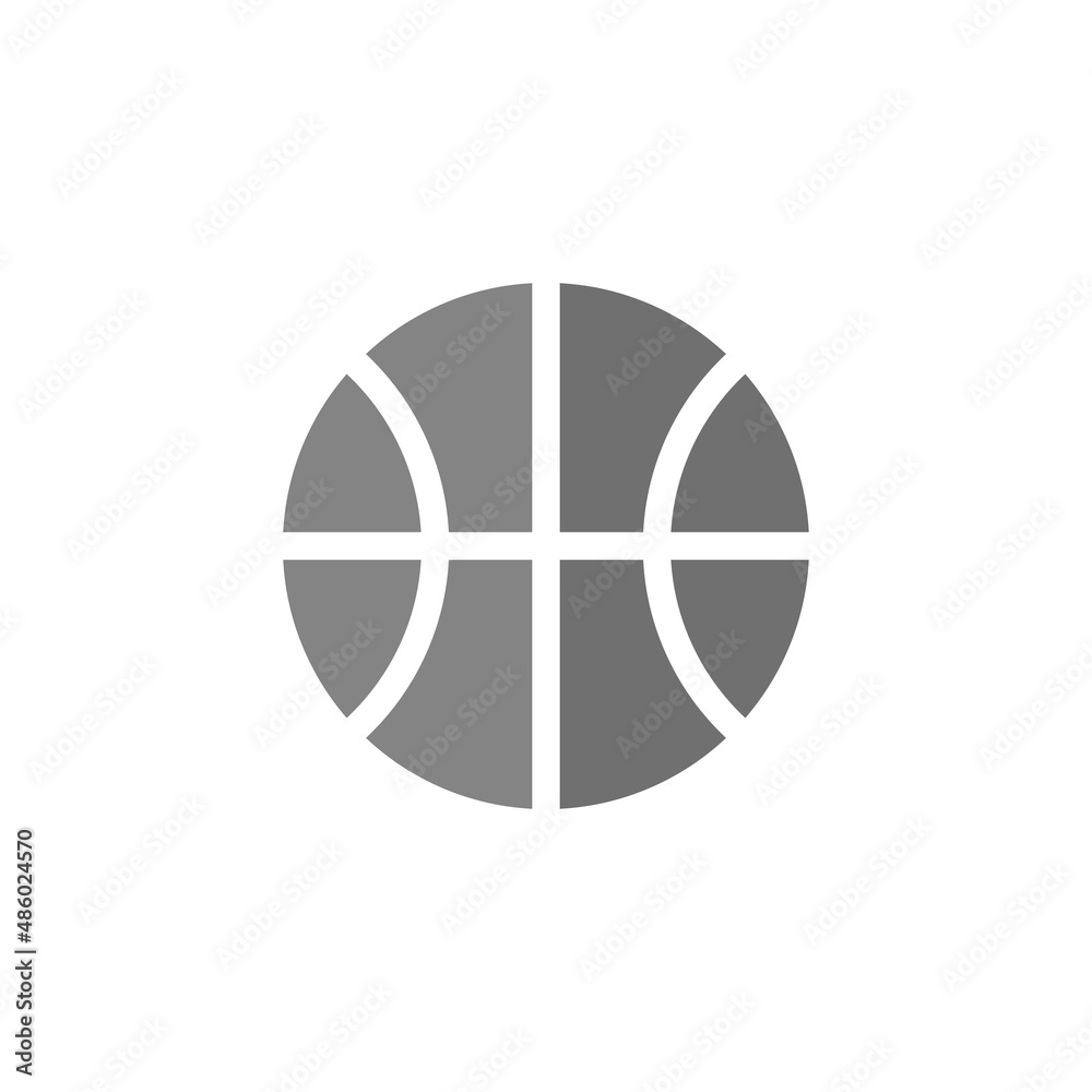 Basketball grey flat vector icon Basketball grey flat vector icon