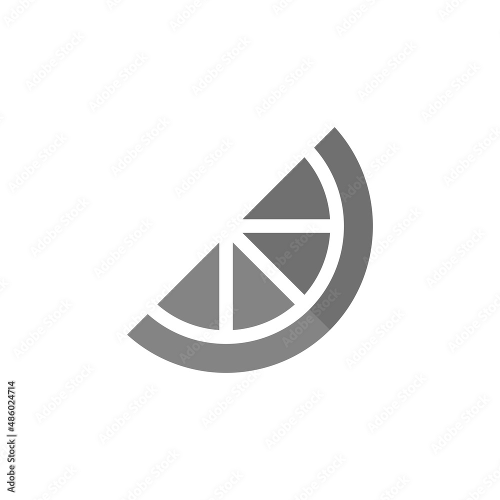 Lemon slice grey flat vector icon Lemon slice grey flat vector icon