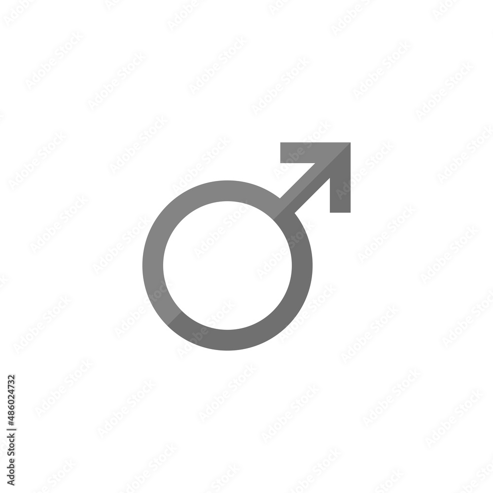 Male grey flat vector icon Male grey flat vector icon