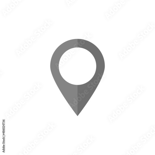 Map pin grey flat vector icon