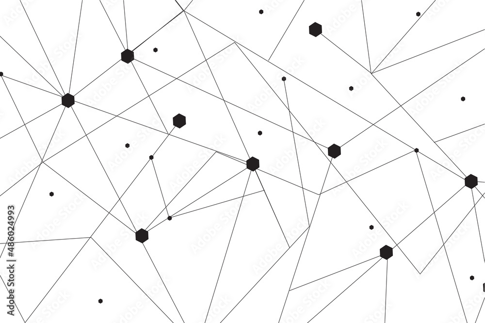 Network abstract connection isolated on white background. Network technology background with dots and lines. Ai background. Modern abstract concept. Ai vector, network technology	