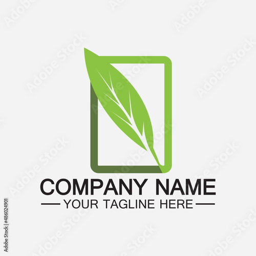 Leaf logo vector icon design template