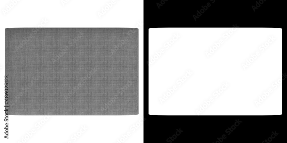 3D rendering illustration of a upholstered footstool