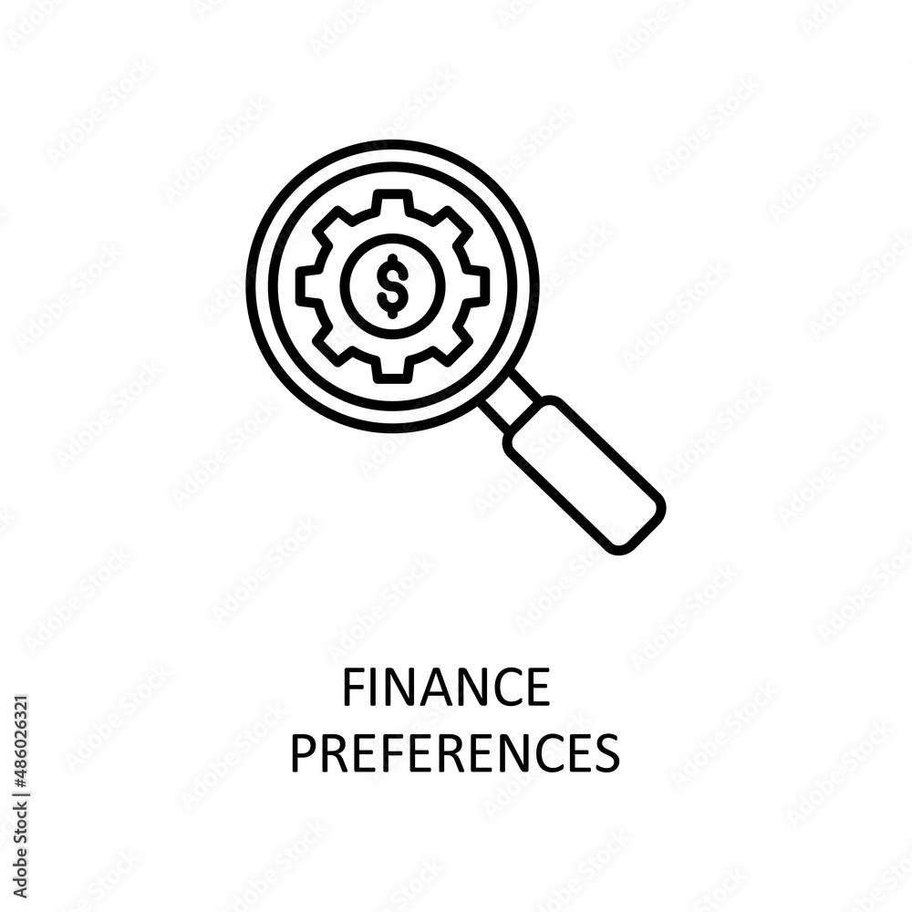 Finance Preferences Vector Outline Icon Design illustration. Banking and Payment Symbol on White background EPS 10 File Finance Preferences Vector Outline Icon Design illustration. Banking and Payment Symbol on White background EPS 10 File