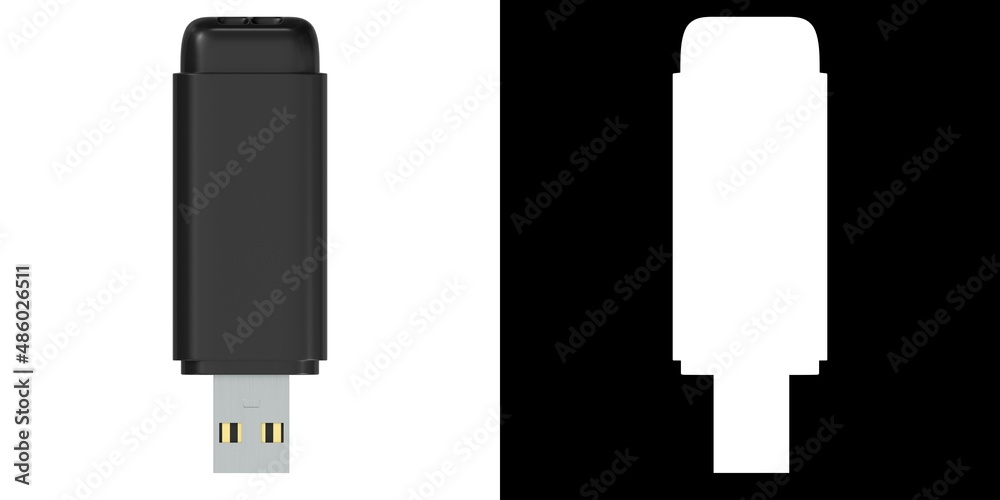 3D rendering illustration of a usb pen drive 3D rendering illustration of a usb pen drive