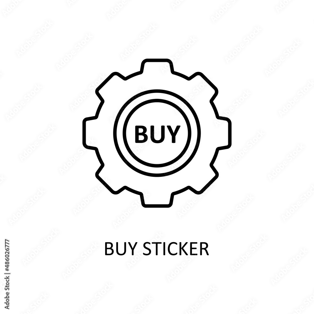 Buy Sticker Vector Outline Icon Design illustration. Banking and Payment Symbol on White background EPS 10 File