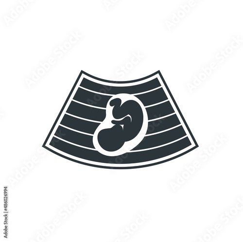 illustration of baby ultrasound scan, vector art.