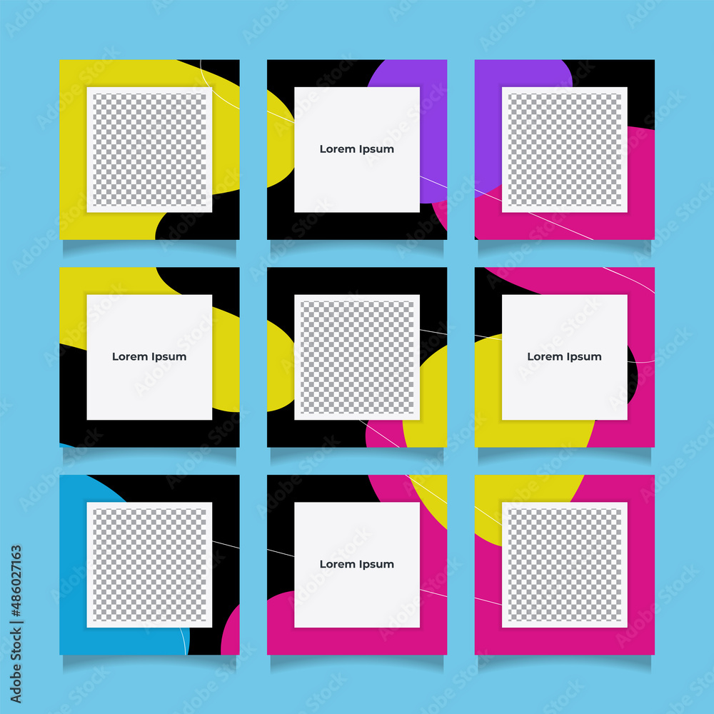 Creative social media puzzle feed with 9 templates Creative social media puzzle feed with 9 templates