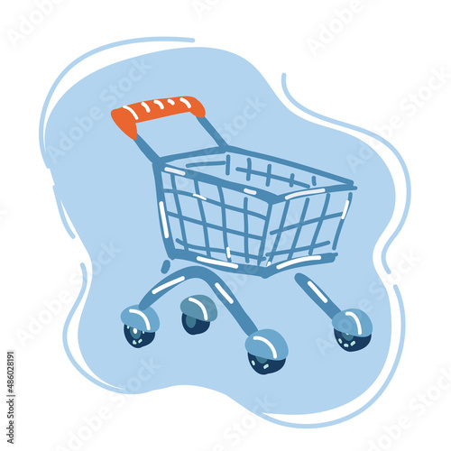 Vector illustration of shopping empty cart