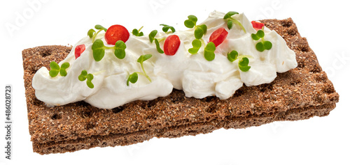 Tableau sur toile Rye crispbread isolated on white background