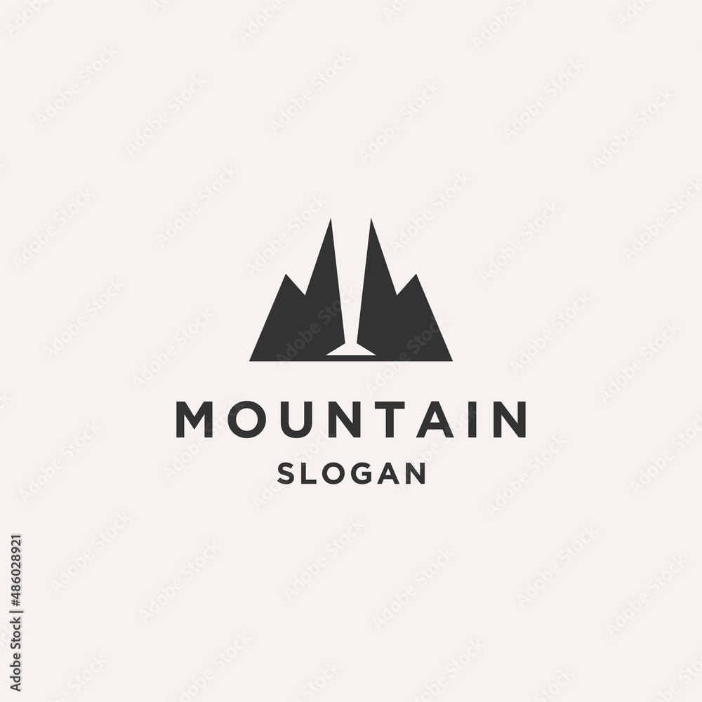 Mountain logo line art icon vector template Mountain logo line art icon vector template