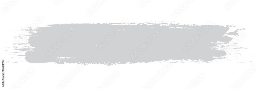 Grey brush stroke isolated on white background. Trendy brush stroke vector for grey ink paint, grunge backdrop, dirt banner, watercolor design and dirty texture. Brush stroke vector