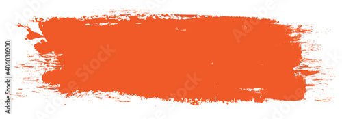 Orange brush stroke isolated on white background. Trendy brush stroke vector for orange ink paint, grunge backdrop, dirt banner, watercolor design and dirty texture. Brush stroke vector