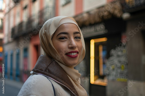 Portrait of a beautiful muslim girl photo