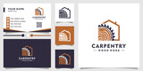 Carpenter logo design with unique concept Premium Vector