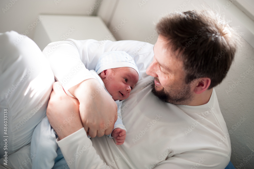 Man as a happy and loving father with Man as a happy and loving father with