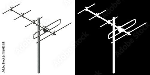 3D rendering illustration of a vhf antenna photo