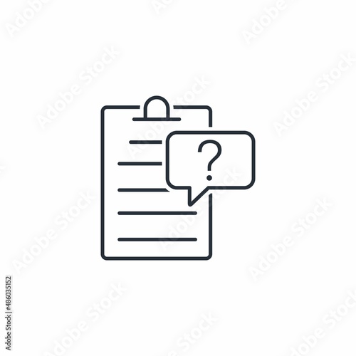 Questions about the clauses of the agreement. Vector linear icon isolated on white background