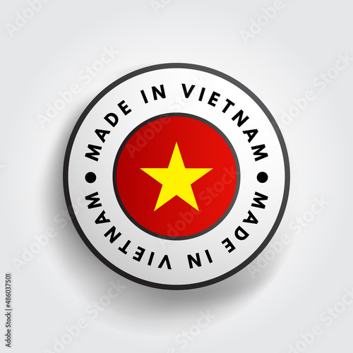 Made in Vietnam text emblem badge  concept background